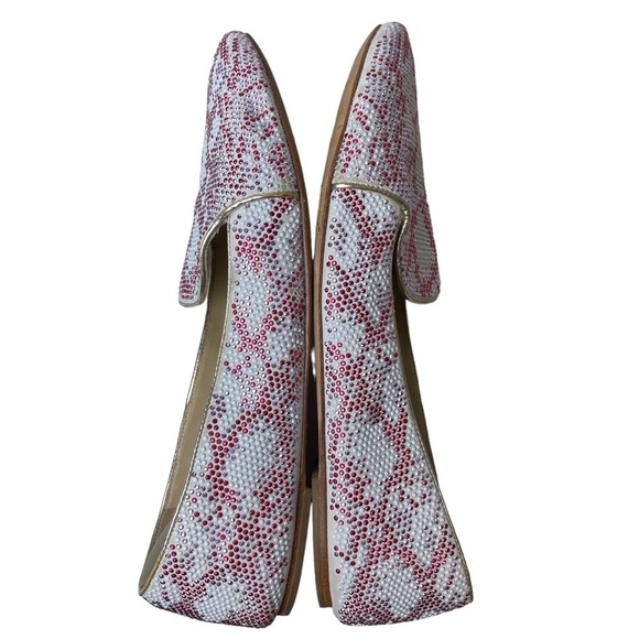 Brian Atwood Claudelle Crystal Suede Smoking Slippers Flats Loafers Sz.‎ 8 1/2 - Picture 5 of 12